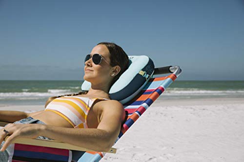 Almohada de playa de lastre – Almohada inflable para playa, camping y relajación al aire libre – 35,5 x 28 cm (azul tropical)