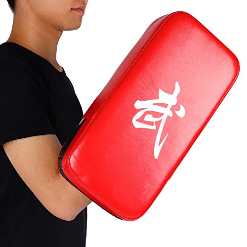 Alomejor Almohadillas de Boxeo Punch Cuero de PU Muay Thai MMA Artes Marciales Boxeo Karate Taekwondo Kick Target Punching Bag Pad Escudo de Entrenamiento(Red)
