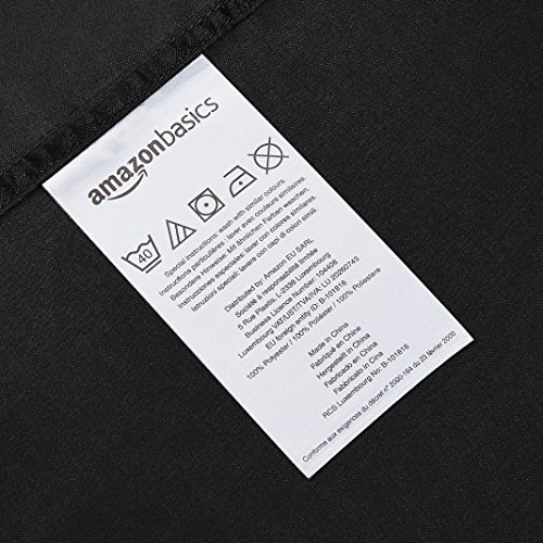 Amazon Basics FTD, Sábanas Ajustables, 150 x 200 x 30 cm, Negro