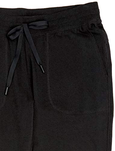 Amazon Essentials - Pantalón de mujer de algodón terry para correr, Negro, US S (EU S - M)