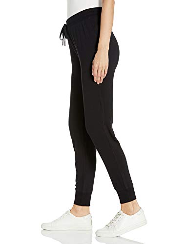 Amazon Essentials - Pantalón de mujer de algodón terry para correr, Negro, US S (EU S - M)