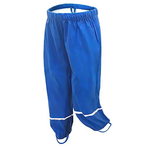 AMIYAN Pantalones de lluvia para niños, impermeables, transpirables, para niñas y niños azul 86/92 cm