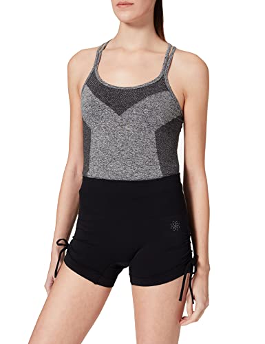 AURIQUE Shorts de Yoga Mujer, Pack de 2, Negro (negro y negro)., 38, Label:S