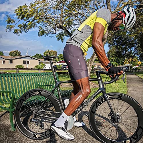 BALEAF Ciclismo Bib Shorts 4D Gel acolchado Bike Biking Bicicletas Bib Shorts Bolsillos Transpirable Performance Fit UPF50+, gris, X-Large