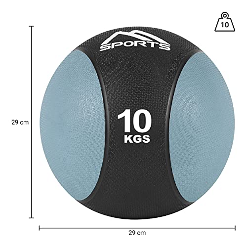 Balón medicinal 1 - 10 kg - calidad de gimnasio profesional con póster de ejercicios, medicinal