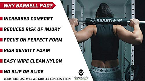 Beast Gear Almohadilla Barra Gimnasio - Barras Fitness con Espuma para Pesas, Maquina Hip Thrust, Crossfit, Sentadillas - Soporte y Proteccion Hombros