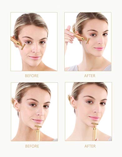 Beauty Bar 24k Golden Facial Masajeador facial, Eléctrico Masajeador facial Para Frente, Mejilla, Cuello, Brazo, Ojos, Nariz