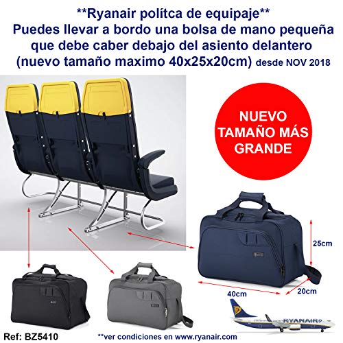 Benzi Bolsa de Viaje Azul 40 x 25 x 20 cm BZ5410 Tamaño Equipaje de Mano Ryanair (Azul)