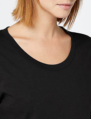 Berydale Camiseta de manga larga con cuello redondo de 100 % algodón, Mujeres, Negro (paquete de 3), M