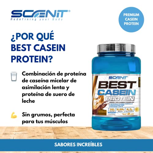 Best Casein Protein | Proteína de caseína de asimilación lenta con aminoácidos para desarrollo muscular | Proteína de caseína micelar en polvo | Proteína liberación lenta | 908 g (Vainilla caramelo)