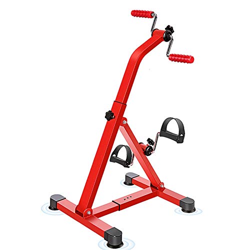 Bicicleta Estática Plegable Bicicleta Estática con Cuatro Ventosas De Silicona para Miembros Superiores Miembros Inferiores con Equipos De Entrenamiento De Rehabilitación (Color : Red)