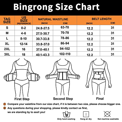 Bingrong Cintura Faja Deportiva Entrenador de Cintura Cremallera Neopreno Mujer Reductora Mujer de Firness Faja de Sauna para Cinturón de Sudoración