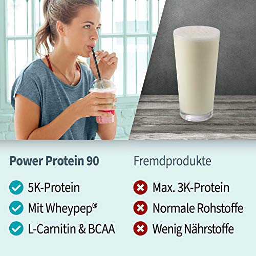 Body Attack Power Protein 90, Crema de Stracciatella, 1 kg, 5 K de proteína en polvo con proteína de suero, L-carnitina y BCAA para el desarollo de los músculos y el fitness