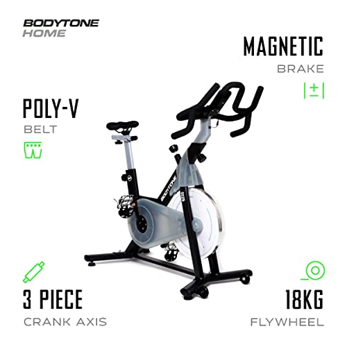 Bodytone - Bicicleta Spinning magnética | Bicicletas estaticas Gimnasio en casa Spinning | +18kg | DS25