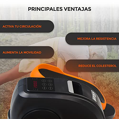 Bonplus BP | Mini Elíptica Eléctrica Bidireccional | Ejercitador de piernas | Mando a Distancia | Pantalla Velocidad y Calorías | 3 programas automáticos | 60W