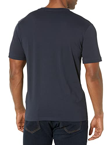 BOSS Camiseta Acanalada con Cuello Redondo, Ajuste Regular, Logotipo Central, Espacio Marina, S para Hombre