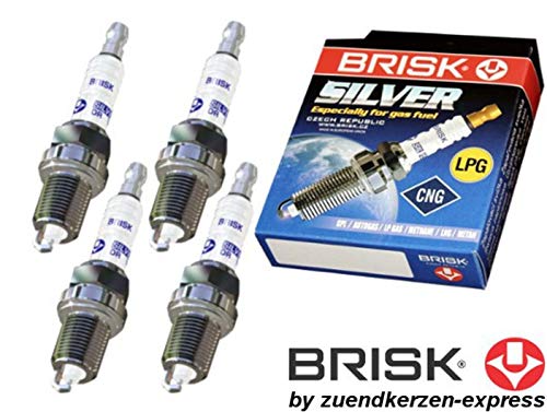 Brisk - Silver dr15ys-9 1462 bujías de Encendido benzin lpg cng autogas, 4 Piezas
