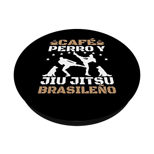 Café Perro Y Jiu Jitsu Brasileno MMA Artes Marciales Regalo PopSockets PopGrip Intercambiable