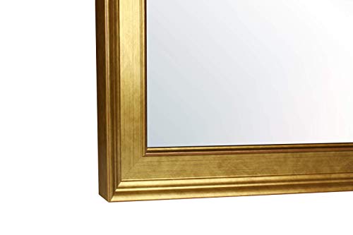 Chely Intermarket, espejo de pared cuerpo entero Medidas 35X140 cm (42,50x147,50cm)Dorado/Mod-155, ideal para peluquerías, salón, Comedor, Dormitorio y oficinas. Fabricado en España. Material madera.