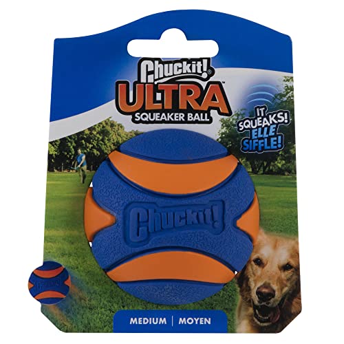 Chuckit! 52068 Ultra Squeaker Ball, 1 Pelota para Perros Compatible con el Lanzador, M