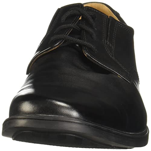 Clarks Tilden Plain, Zapatos de Cordones Derby Hombre, Negro (Black Leather), 43 EU