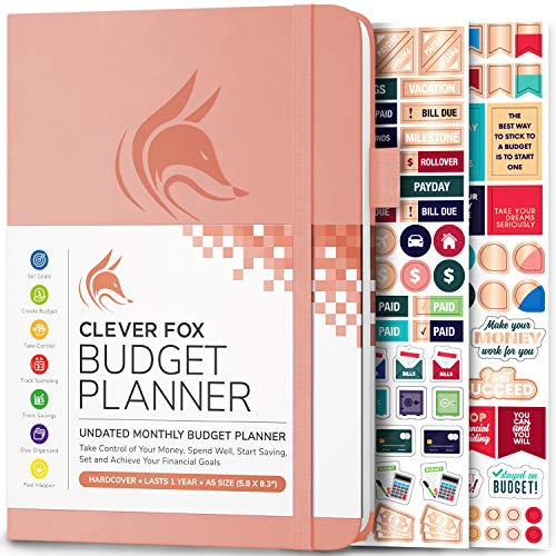 Clever Fox Budget Planner - Expense Tracker Notebook. Monthly Budgeting Journal, Finance Planner & Accounts Book to Take Control of Your Money. Undated - Start Anytime, Soft Peach Pink, A5