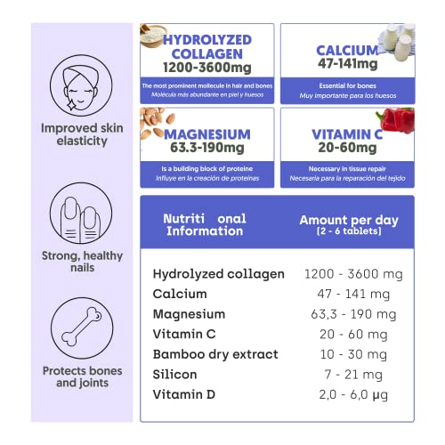 Colágeno Hidrolizado con Magnesio | Bote XXL, 450 Cápsulas (6 meses) | Potenciado con Calcio y Vitamina C para Piel, Articulaciones, Pelo, Músculos, Sistema Inmunológico y más Energía