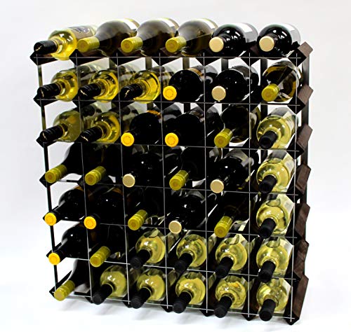 Cranville wine racks Madera Classic 42 Botella de Roble Oscuro Manchado y galvanizado Estante del Vino del Metal ya montados