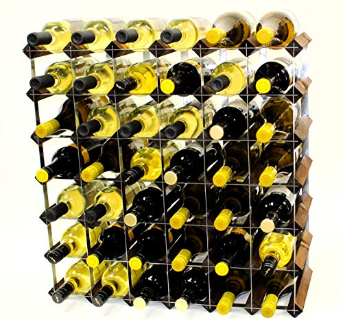 Cranville wine racks Madera Classic Nogal 42 Botella y Vino del Metal galvanizado ya montados en Rack