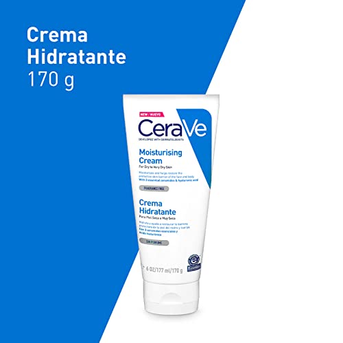 Crema hidratante para piel seca y muy seca, de CeraVe, 177 ml