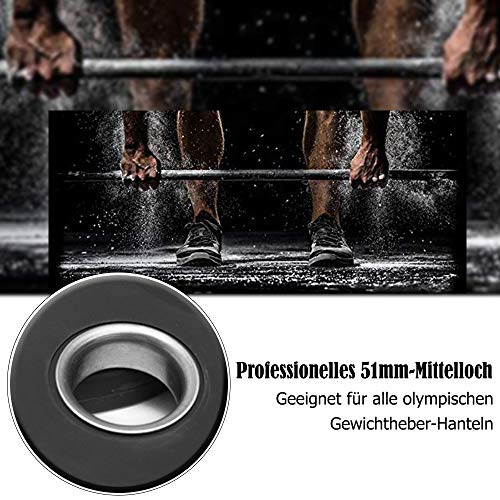 Croch Discos Pesas Musculacion Gimnasio Placa de Peso olímpica estándar con Orificio de 51mm 2,5KG 5KG 10KG 15KG 20KG (2.5KG X 2)