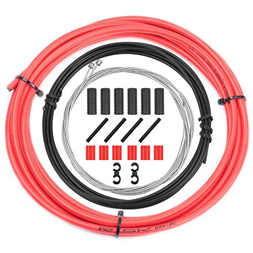 CTRICALVER Juego de cables de cambio de bicicleta y kit de carcasa – Juego de piezas de repuesto de cable universal para bicicleta MTB Road Mountain Bike Reparación (rojo
