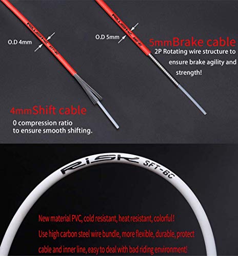 CTRICALVER Kit de Cables y Carcasa de Cambio de Bicicleta – Juego de Piezas de Repuesto de Cable de Palanca de Cambios Universal para Ciclismo MTB Road Mountain Bike Reparación (Negro