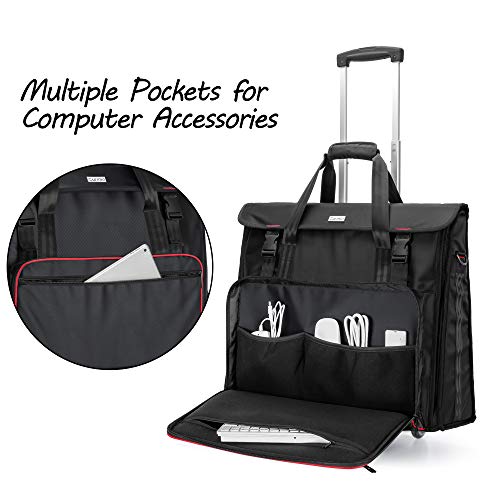 CURMIO Bolsa de Transporte rodante con Ruedas Compatible con el Ordenador de sobremesa Apple iMac de 27 Pulgadas, maletín de Transporte, Negro