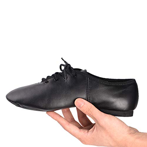 DANCEYOU Zapatos de Baile de Jazz con Cordones Zapatos de Danza Modern Suela Cuero para Niños y Adultos 38 EU