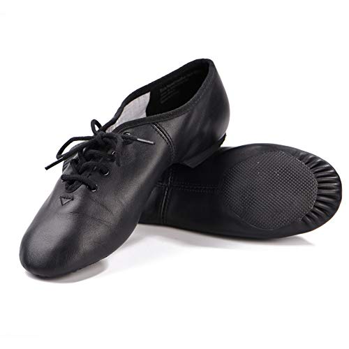 DANCEYOU Zapatos de Baile de Jazz con Cordones Zapatos de Danza Modern Suela Cuero para Niños y Adultos 38 EU