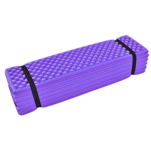 Dilwe Alfombrilla de espuma para sentarse en el suelo, 4 colores, ligera, plegable, para gimnasio, yoga, ejercicio, para camping, senderismo, deportes al aire libre (púrpura)
