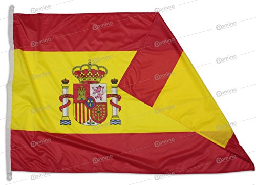 Domina Bandera España 150x100 cm en Tela náutico Resistente al Viento 115g/m²,Bandera española 150x100 Lavable,Bandera de Espana 150x100 cordón,Doble Costura perimetral y Cinta de Refuerzo