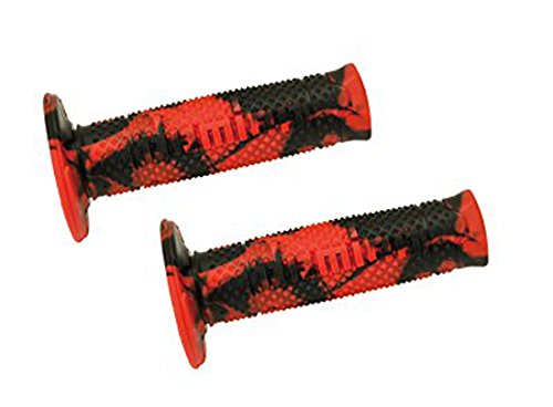 Domino - Par de puños para moto, con diseño de serpiente rojo/negro