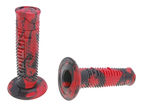 Domino - Par de puños para moto, con diseño de serpiente rojo/negro