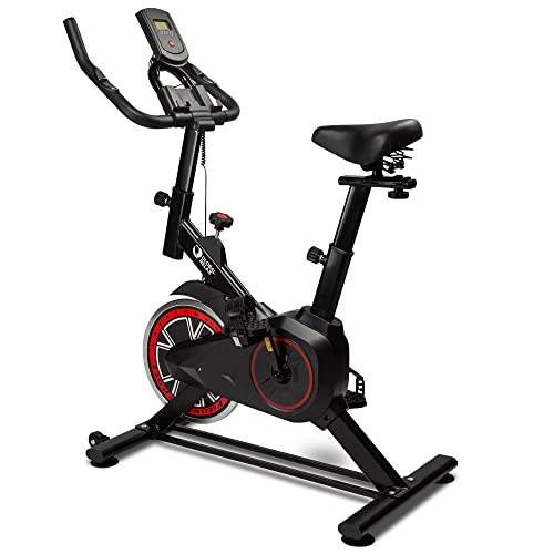 EKA® Bicicleta spinning profesional - Diseño ergonómico – Ruedas que permiten moverla con facilidad – Varios niveles de intensidad – Sensor de pulso