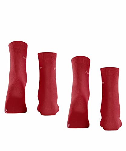 ESPRIT Uni 2-Pack Algodón orgánico Paquete De Calcetines con Resistencia A Poner para Verano Sin Dibujos Y Sin Rayas 2 Pares, Rojo (Red Pepper 8074), 35-38 (Pack de 2) para Mujer