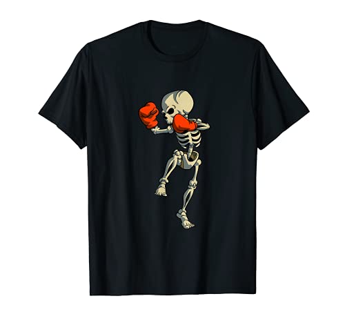Esqueleto Muay Thai Kick boxing MMA Funny Karate Halloween Camiseta