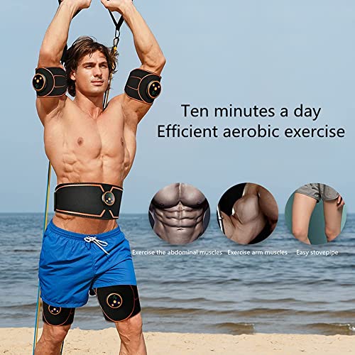 Estimulador Muscular Abdominales, Electroestimulador Muscular, Estimulación USB Recargable ABS Ejercitador del Abdomen Brazo Piernas Cintur Pare Hombre Mujer