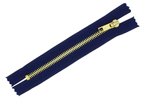 FIM Cremallera para vaqueros y pantalones (8 - 20 cm, azul oscuro 330), 18 cm