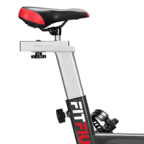 FITFIU BESP-50 - Bicicleta Indoor con disco inercia 11kg, múltiples niveles de resistencia, manillar de triatlón, Pulsómetro y pantalla LCD, Bici para casa entrenamiento Cardio y Fitness