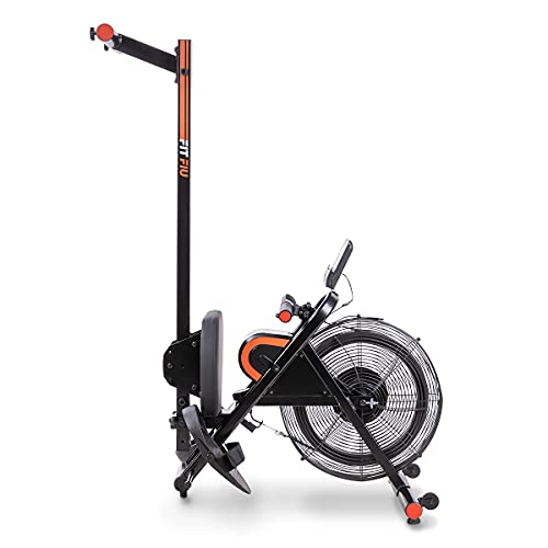 FITFIU Fitness RA-200 - Máquina de Remo con resistencia por aire, plegable, con ruedasy asiento acolchado, Remadora para entrenamiento cardio y cross training en casa, peso máx. usuario 110kg