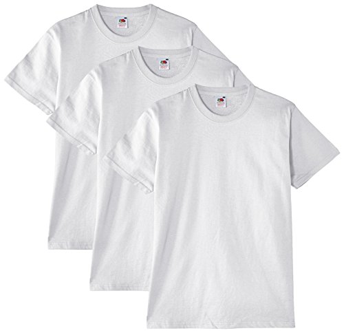 Fruit of the Loom Heavy Cotton Tee Shirt 3 Pack, Camiseta de Manga Corta Para Hombre, Blanco (Weiß), X-Large