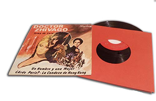 Fundas DE Papel para Discos DE Vinilo Singles 7" (Los Discos pequeños) Color Rojo Vintage - Ref. 1197