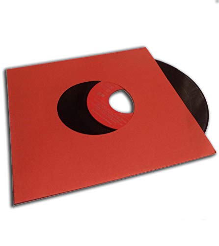 Fundas DE Papel para Discos DE Vinilo Singles 7" (Los Discos pequeños) Color Rojo Vintage - Ref. 1197